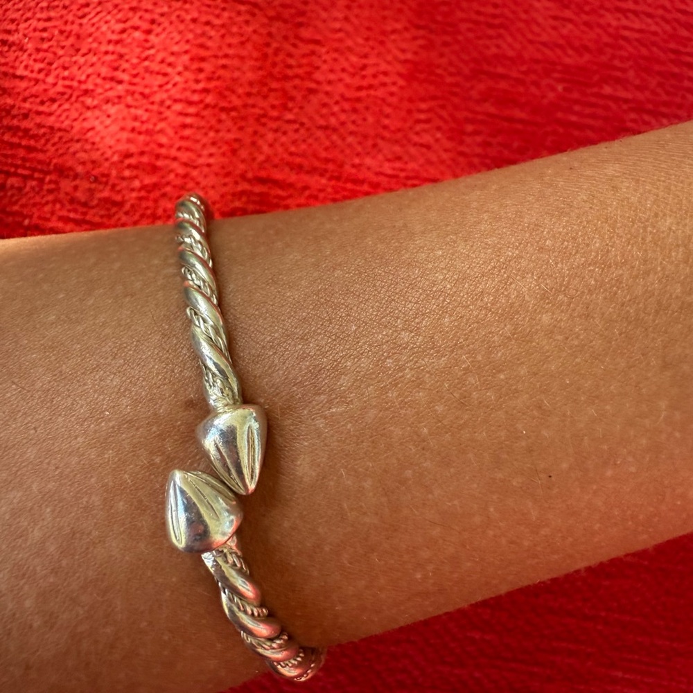 Handmade Sterling Silver Twisted Cable Bangle Bracelet - Picture 8 of 9